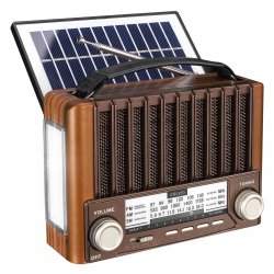 Promosyon Mikado MDR-310 Ahşap USB- TF Destekli FM/AM/SW+BT+SOLAR 3 Band Klasik Radyo