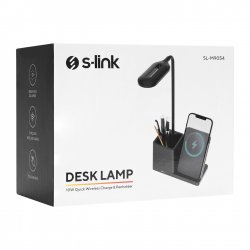 S-link SL-M9054 TypeC 15W Kablosuz Şarj Cihazı Kalemlikli Masa Lambası